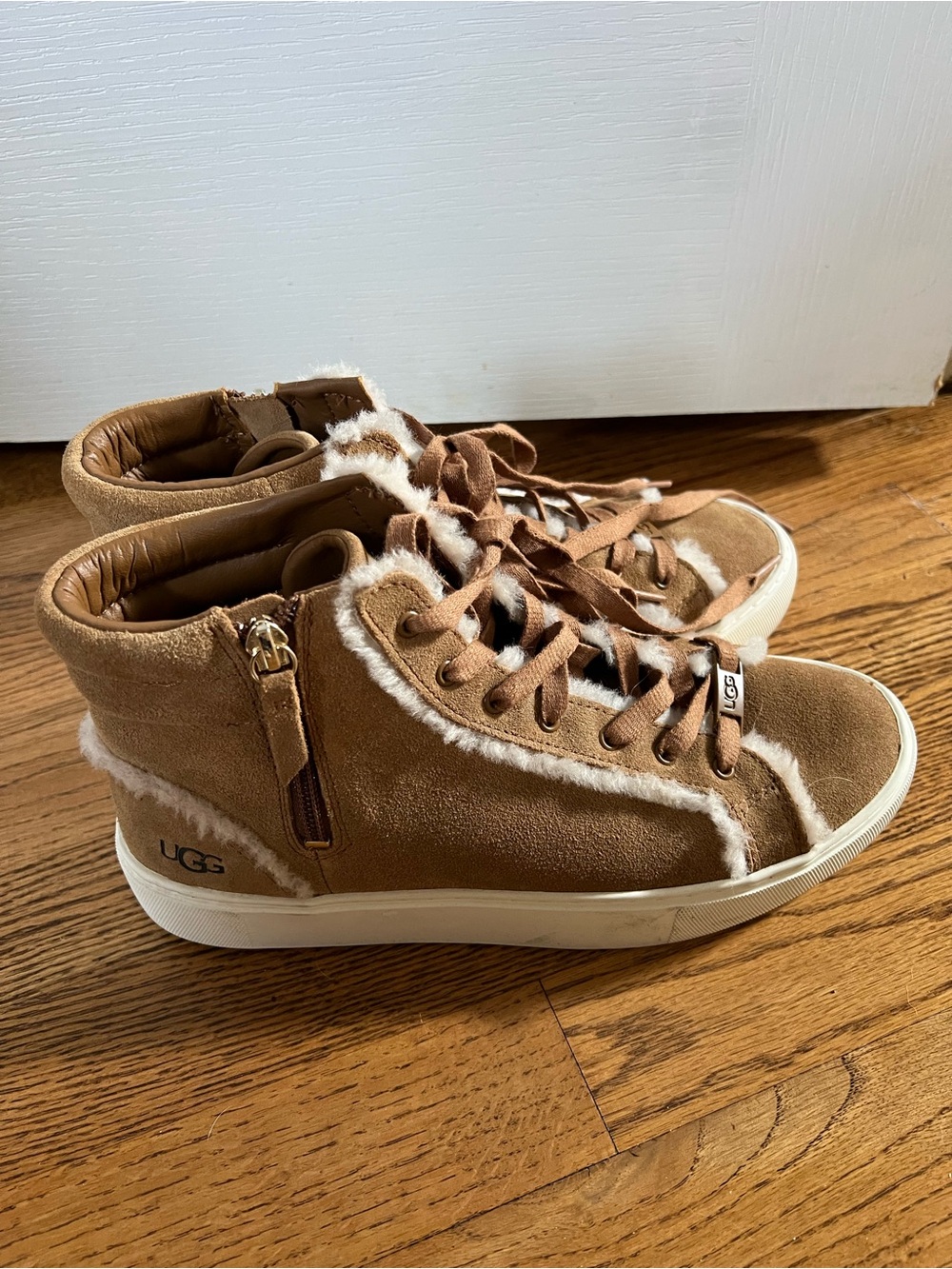 UGG High-Top Sneakers with Shearling Trim